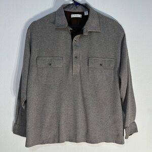 Men’s Turnbury long sleeve brown color polo shirt Size XL